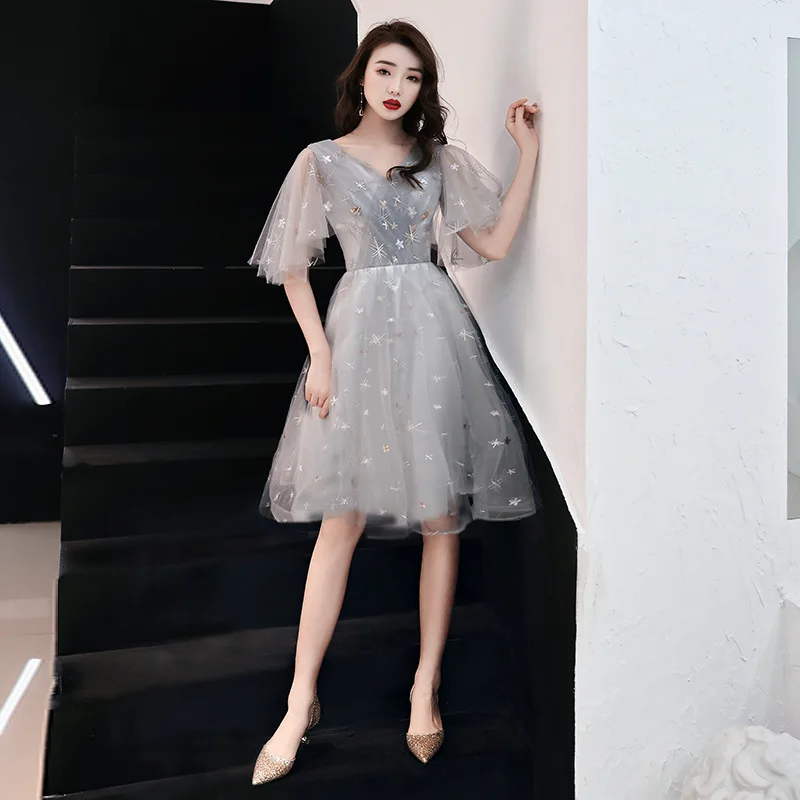 

Fairy Evening Dresses Plus light chiffon Appliques Long Formal Dresses Gowns V Neck Lace Up Sleeveless Robe De Soiree