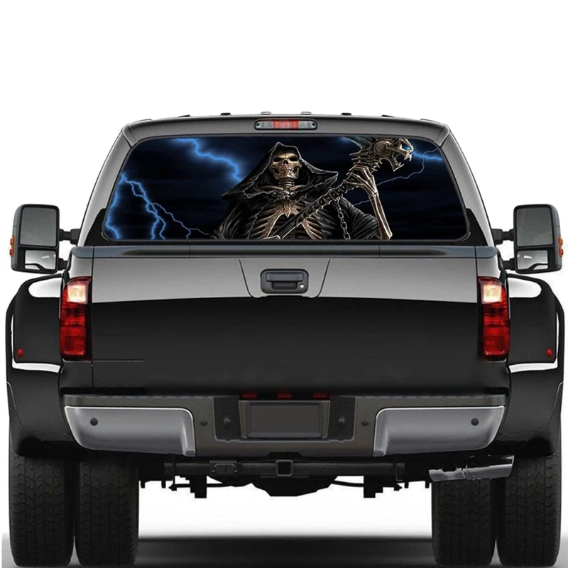 

Grim Reaper for Truck Jeep Suv Pickup 3D Rear Windshield Decal Sticker Decor Rear Window Glass Poster 57.9 x 18.1 Inch