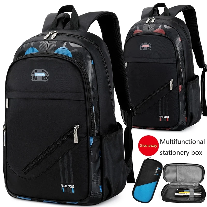 Ортопедический школьный ранец для мужчин, вместительный рюкзак для ноутбука 15,6 дюйма, черные школьные ранцы для подростков, студентов для к...