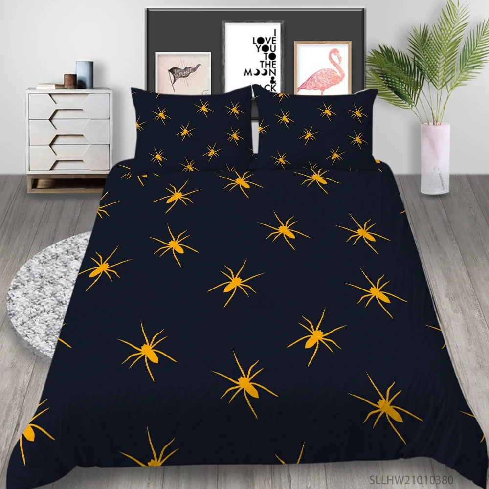 

3D Duvet Cover Set Cartoon Spider Printing King Queen Size 2/3 Pcs Highend Bedclothes Unique Design Bed Set