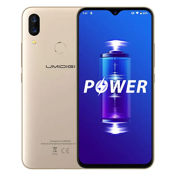 Umidigi power 6." 4GB 64 ROM Мобильный телефон Octa Core Android 9.0 16MP+ 16MP Мобильный телефон NFC 4g 5150 мАч разблокированный смартфон GSM Нет блокировки восемь основных отпечаток пальца идентификатор лица - Цвет: Прозрачный