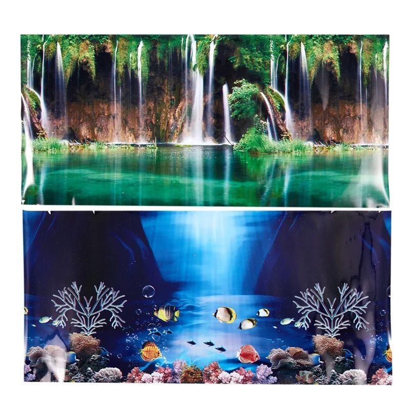 

Blue Fresh Sea Background Aquarium Ocean Landscape Poster Fish Tank Background