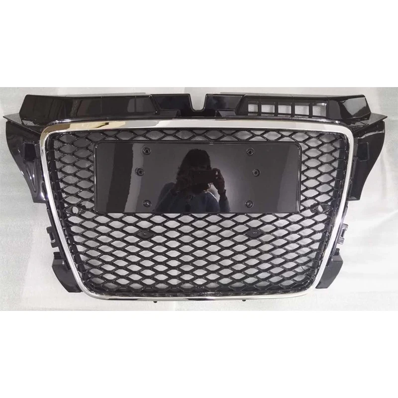 

A3 Modified RS3 Style Chrome Frame Front Engine Grill Grids for Audi A3 S3 RS3 S Line 2009 2010 2011 2012