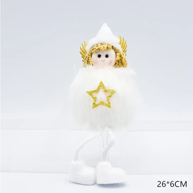 Star Год Noel Рождественские куклы Ангел подвеска с Санта-Клаусом украшения Рождественская елка украшения для дома дети натальный подарок ремесло - Цвет: Star