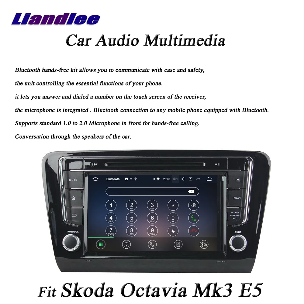 

Liandlee Car Android System For Skoda Octavia Mk3 E5 Radio CD DVD Player GPS Navi MAP Navigation HD Wifi FM BT Screen Multimedia