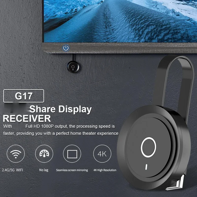 

G17 TV Stick Portable Display Receiver WIFI 1080P Miracast Dongle For IOS IPhone IPad/Mac/Android Smartphones