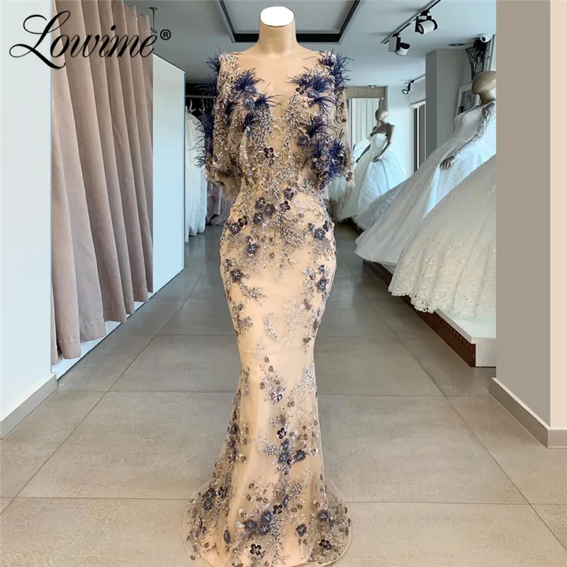 

V Neck Formal Dress Feather Evening Gown 2019 Vestido De Festa Mermaid Prom Dresses Abiye Gece Elbisesi Arabic Dubai Party Dress