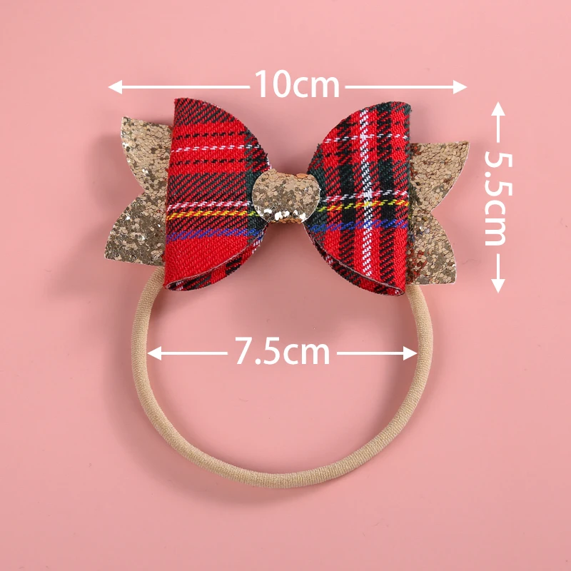 Turbante con estampado rojo para beb&eacute;, cintas para la cabeza, lazos para el pelo, lazo el&aacute;stico de nailon para ni&ntilde;o peque&ntilde;o, diadema de nailon suave y fina, accesorios para ni&ntilde;o peque&ntilde;o-3