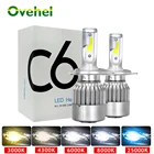 Светодиодные головсветильник лампы ovigel, C6 светодиодный H7 H4 светодиодный 3000K 6000K 8000K H1 HB3 9005 9006 HB4 H3 светодиодный автомобисветильник ные лампы H11 Светодиодный 12 В 24 в лм 72 Вт