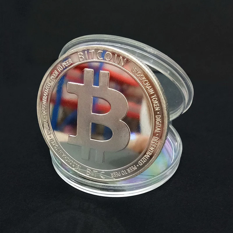 

Silver Gold Plated Bitcoin Medal Collectible Coin Souvenir Btc Badge Crypto Coin Home Decoration Modern Crafts Gift To A Friend