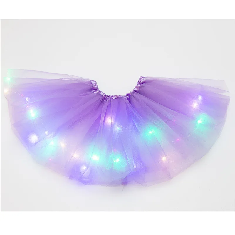 1PC Little Girls LED Light Up Tutu Skirt Neon Colorful Luminous Party Dance Dress Festival Cosplay Costume Stage Wear 14 Colors | Женская