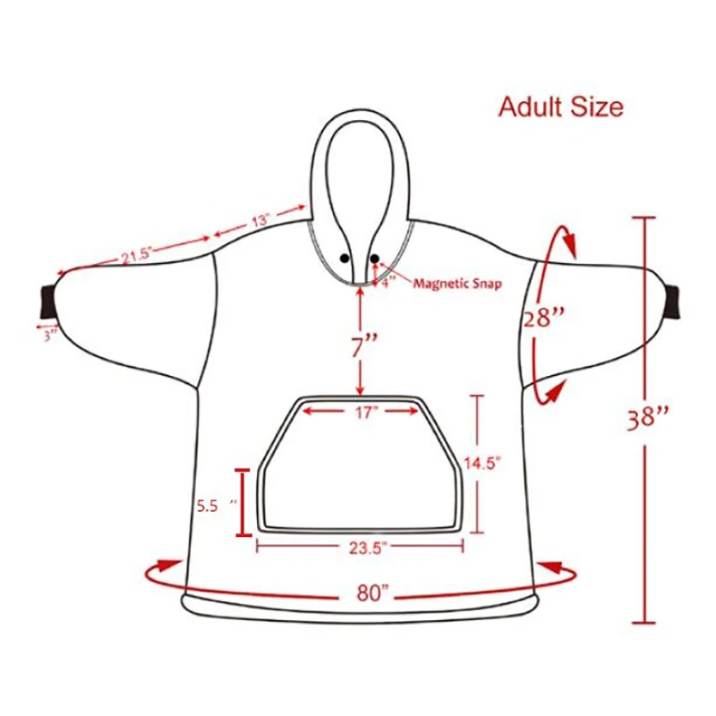 

Winter Warm Hooded Blankets Sofa Cozy Adults with Sleeves Outwears