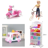 white doll shoe rack bicycle motorcycle car dollhouse furniture accessories for barbie doll kids toy