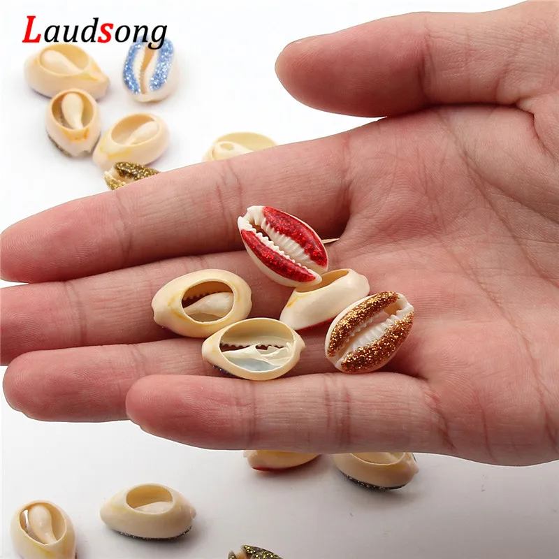 10 шт. 10-20 мм бежевые Сияющие раковины натуральные морские бусы из ракушек для