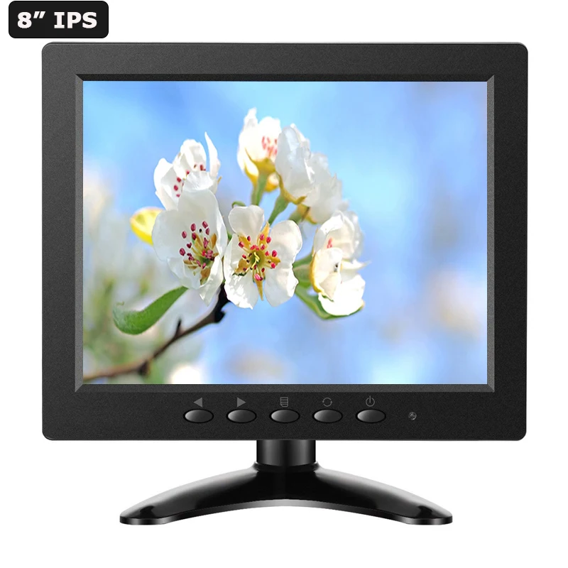 Zhixianda 8 дюймов ips lcd цветной видео монитор CCTV экран для ПК пульт дистанционного