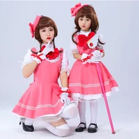 girls pink card captor sakura kinomoto sakura princess dress cosplay costume lolita dress costumes for kids party