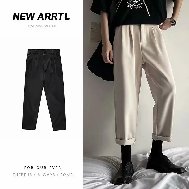 

Spring And Summer Suit Pants Men's Slim Fashion Solid Color Dress Pants Men Korean Society Mens Straight Casual Pants M-3XL