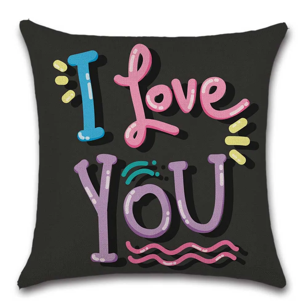 Наволочка для подушки с надписью I Love you украшение милого дома дивана кресла