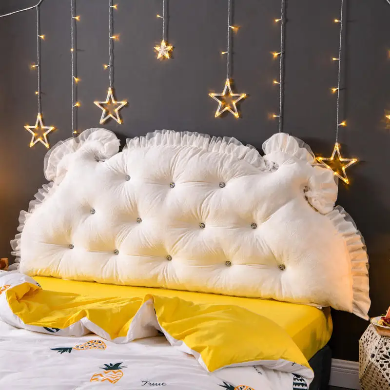 Кровать большого размера с хрустальным бархатным тиснением со съемной подушкой