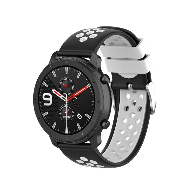 20 мм силиконовые ремешки для xiaomi huami Mijia кварцевый ремешок amazfit bip lite/galaxy Watch 42 мм Активный браслет металлическая пряжка