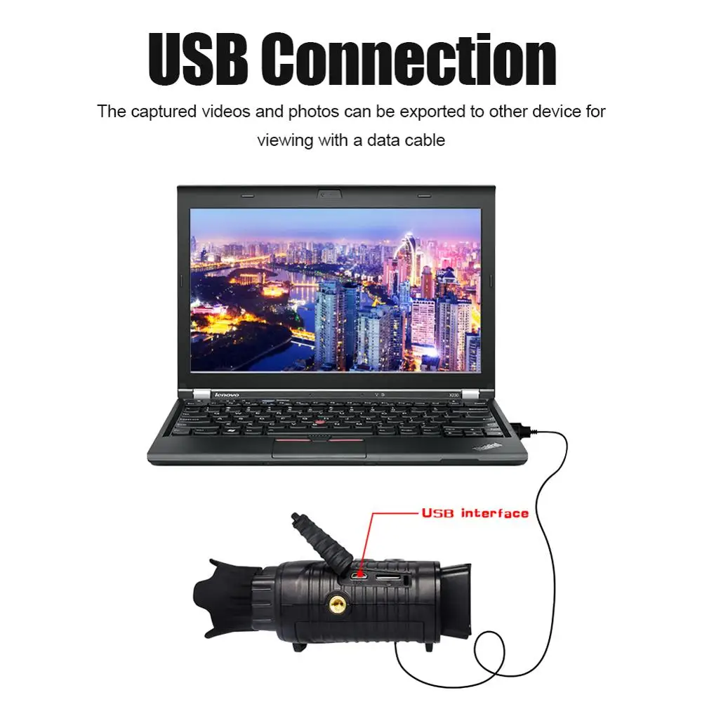 

Full Black Night Vision Device 300m Black Night Visible 10 Times Magnifying Glass Tft Daytime Telescope Single Tube