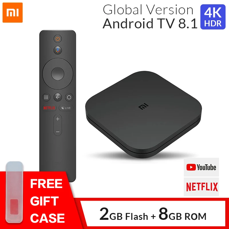 Xiaomi Mi ТВ приставка S Smart 4K Ultra HD 2G 8G Android 8,1 wifi Google Cast Netflix медиаплеер телеприставка 3 Голосовое управление
