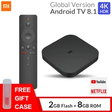 Xiaomi Mi ТВ приставка S Smart 4K Ultra HD 2G 8G Android 8,1 wifi Google Cast Netflix медиаплеер телеприставка 3 Голосовое управление