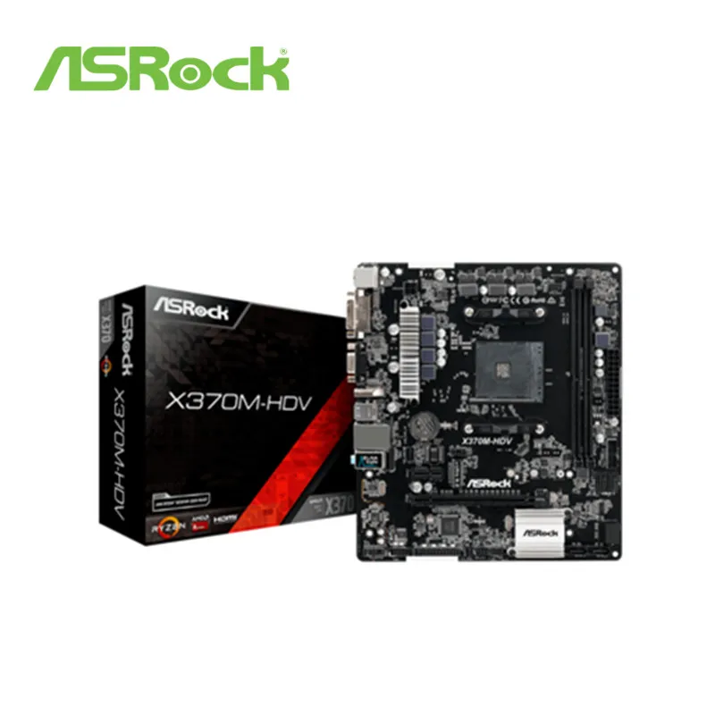 Новая Материнская плата ASROCK X370M HDV поддерживает AMD для Ryzen 2200G 2600X 3200 3600|Материнские