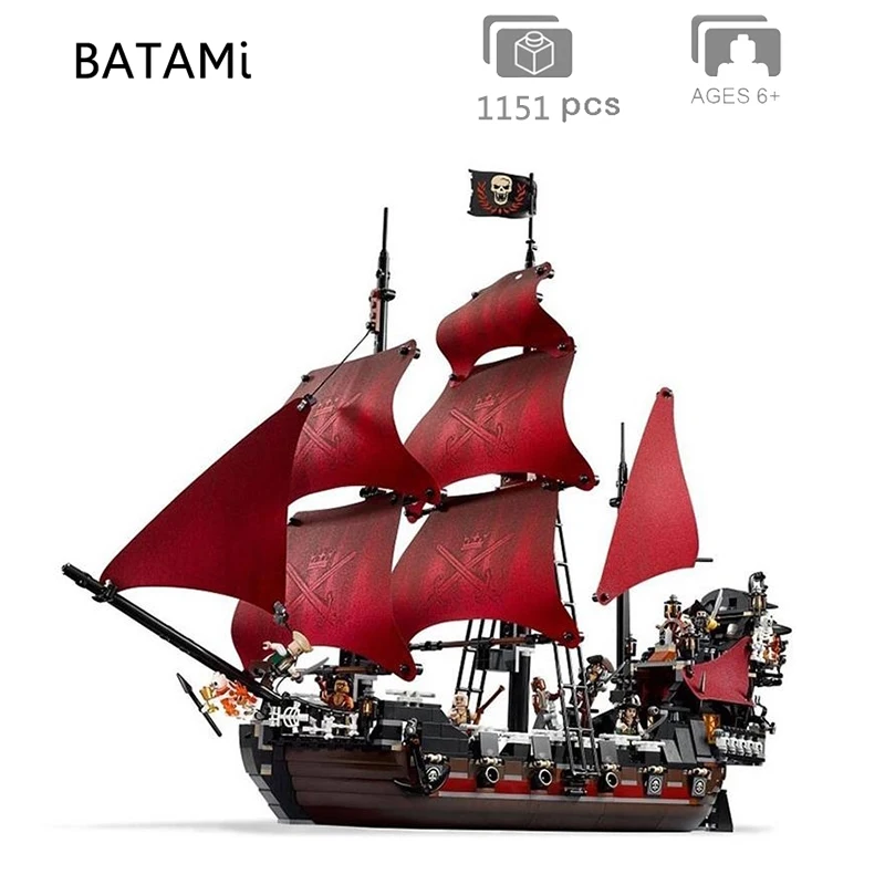 Model Building Block Brick Toy Pirates of the Caribbean The Black Pearl Ship Imperial flagship bricks boat Metal Beard's Sea Cow | Игрушки