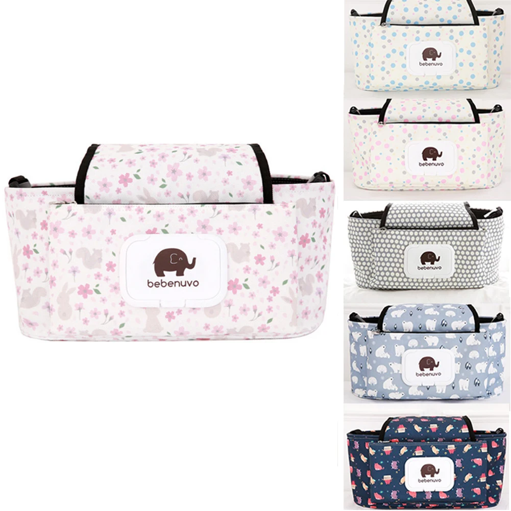 

Mummy Bag Adjustable Large Capacity Hanging Diaper Store Bottle Holder Stroller Bag Sundries Organizer Universal Baby Carriage