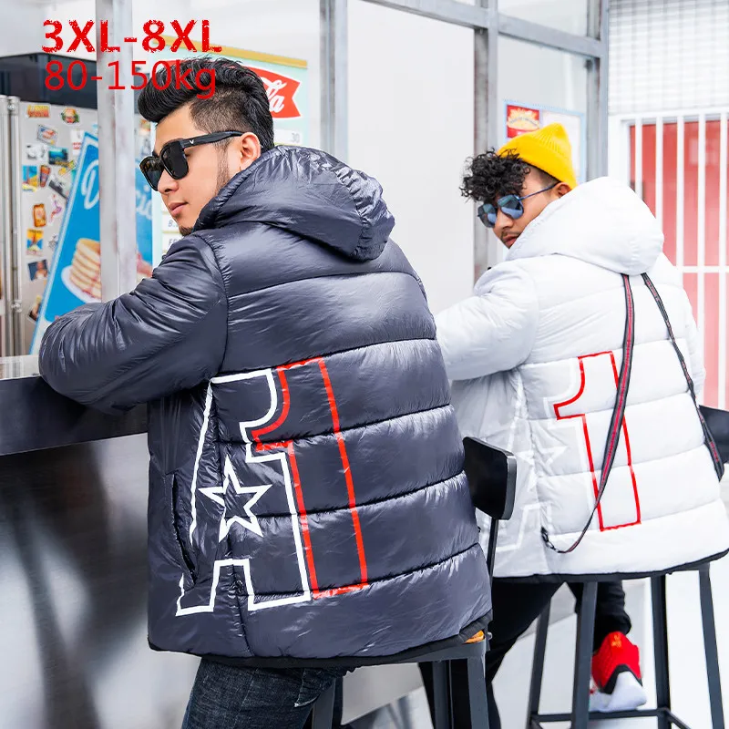 Размера плюс 3XL 4XL 5XL 6XL 7XL 8XL Для мужчин теплая толстая зимняя куртка с капюшоном и