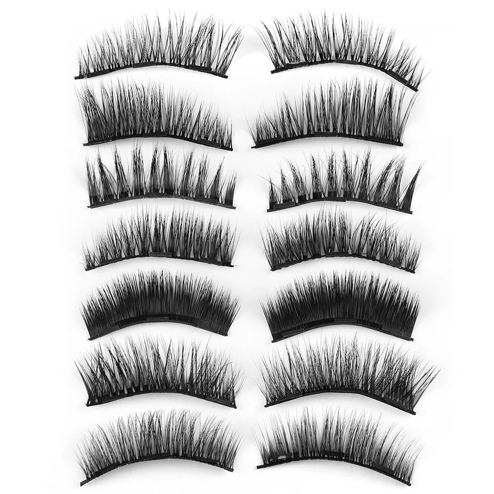 Новинка 4 пары натуральные длинные накладные ресницы магниты 3d норковые