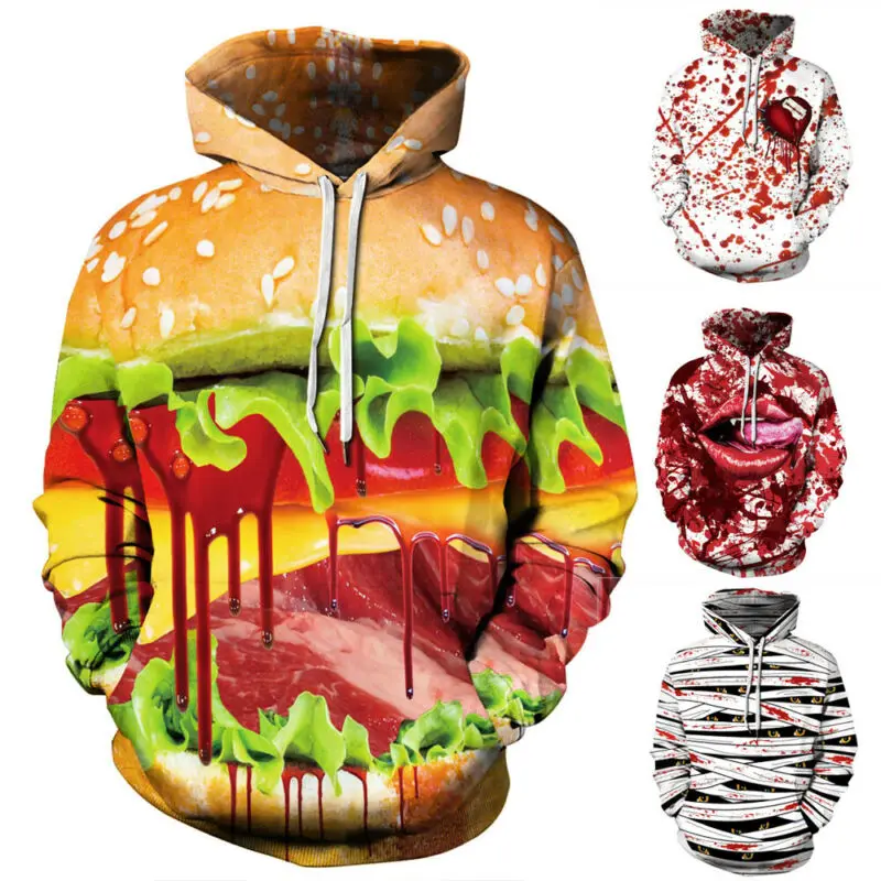 

2019 Newest Fashion Men Hoodies Sweatshirt 3D Pullover Hooded Jacket Coat Outwear Jumper Tops