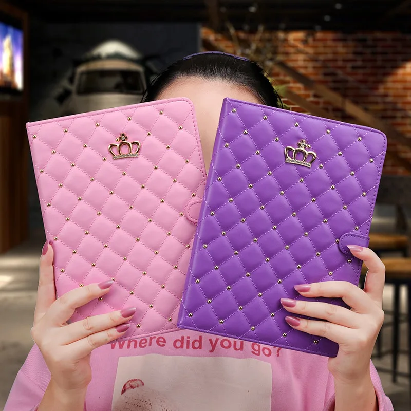 Роскошный чехол из искусственной кожи с заклепками и короной для iPad Air 1 2 3 Mini 4 5 10 .2