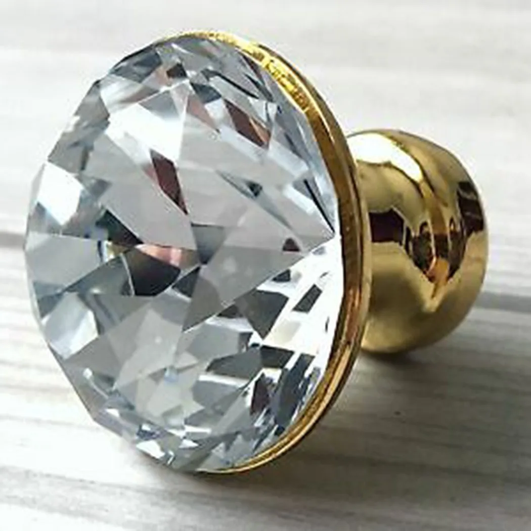 96/128 мм ручки аксессуары шкафчик гардероб буфет Стекло Хрустальное золото|Орудия|