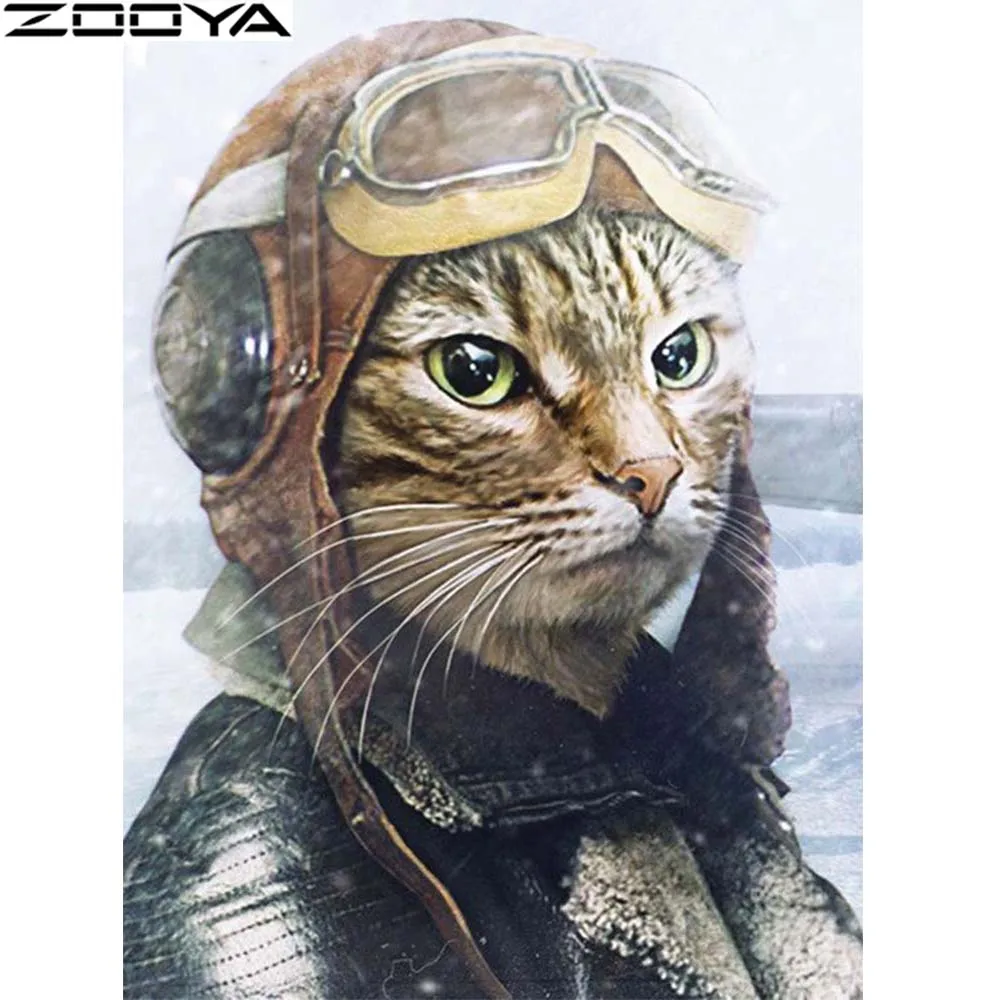 ZOOYA 5d алмазная картина с животными продажа Алмазная вышивка кошка крестом