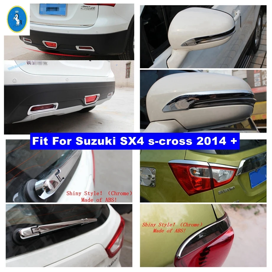 

Rear Bumper Fog Lights / Brake Lamps / Window Wiper / Taillight Stripes Cover Trim For Suzuki SX4 s-cross 2014 - 2020 Exterior