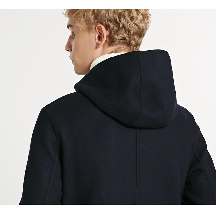 JackJones зимнее мужское Свободное длинное шерстяное пальто со стоячим воротником модная мужская одежда 218427505