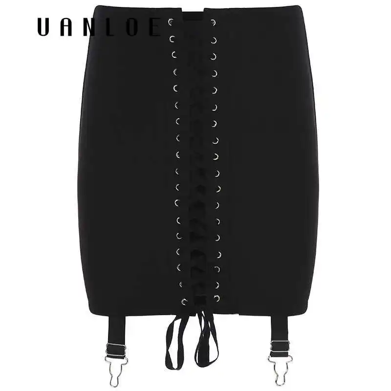 

High Waist Bandage Sheath Skirt Women Casual Black Sexy Mini Skirt 2020 Patchwork Short Skirt Women