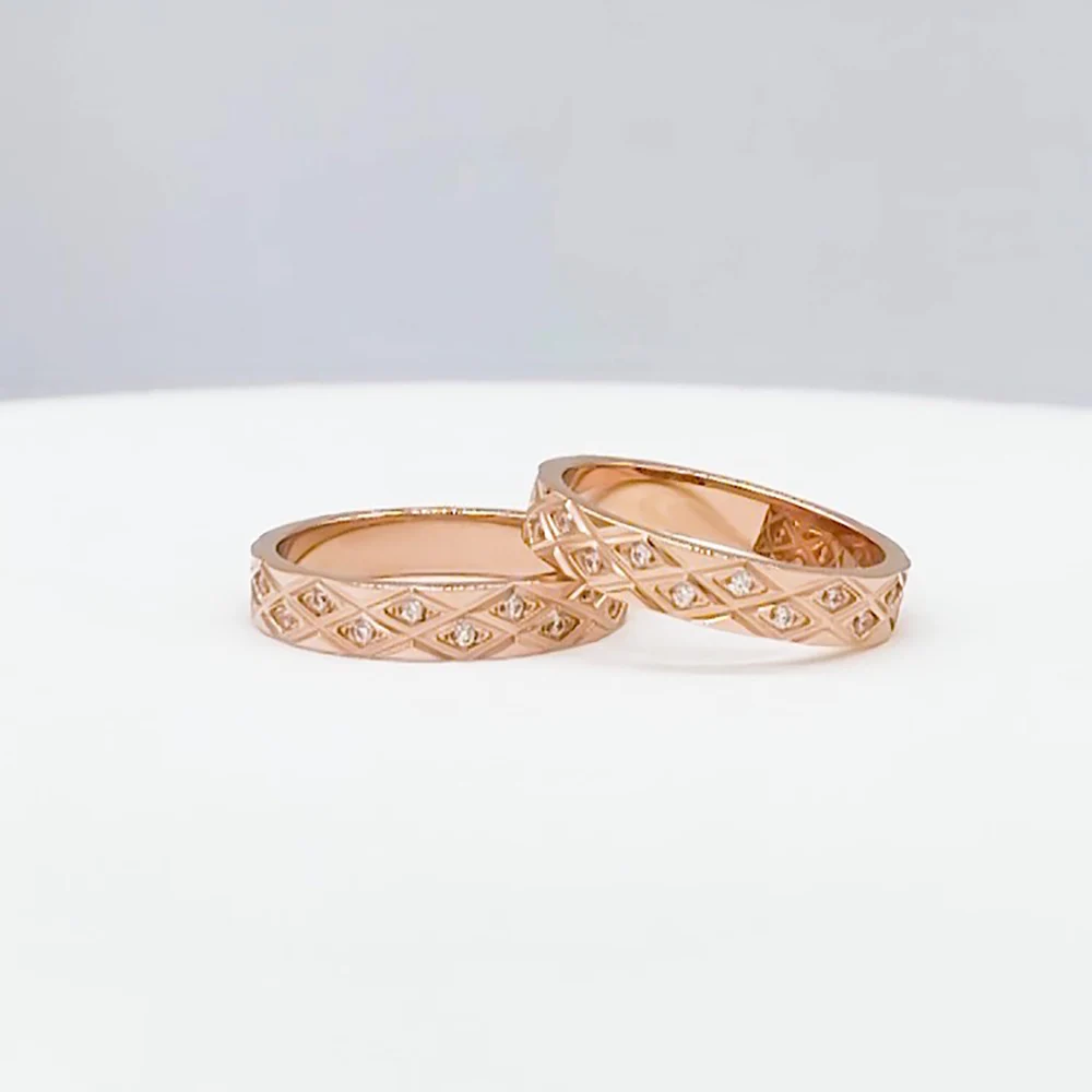 Женское винтажное свадебное кольцо ZR19029 геометрическое из титановой нержавеющей