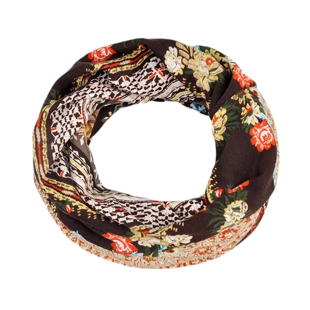 

Women Vintage Flower Print Sun Block Muslim Cap Stretch Turban Hat Head Scarf