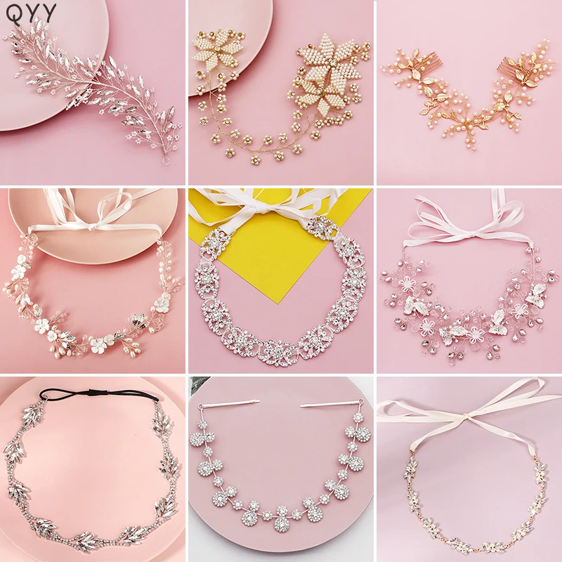 QYY Luxury Rhinestone Headbands for Women Bridal Wedding Hair Accessories Party Jewelry Bride Headpiece Bridesmaid Gift | Украшения и