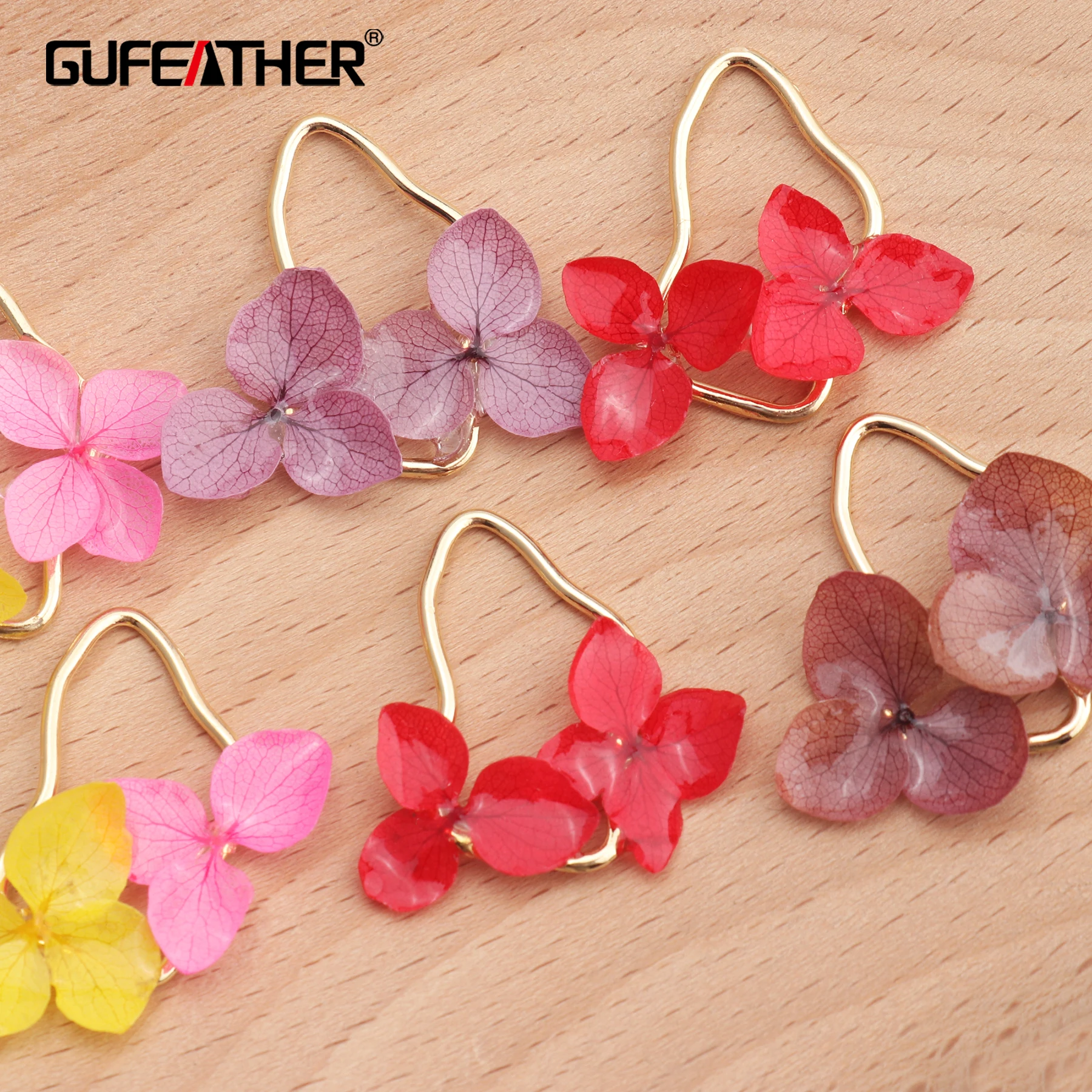 GUFEATHER M441, ювелирные аксессуары, ювелирные изделия, медный металл, сушеные цветы кулон, diy серьги, изготовление ювелирных изделий, 4 шт./партия