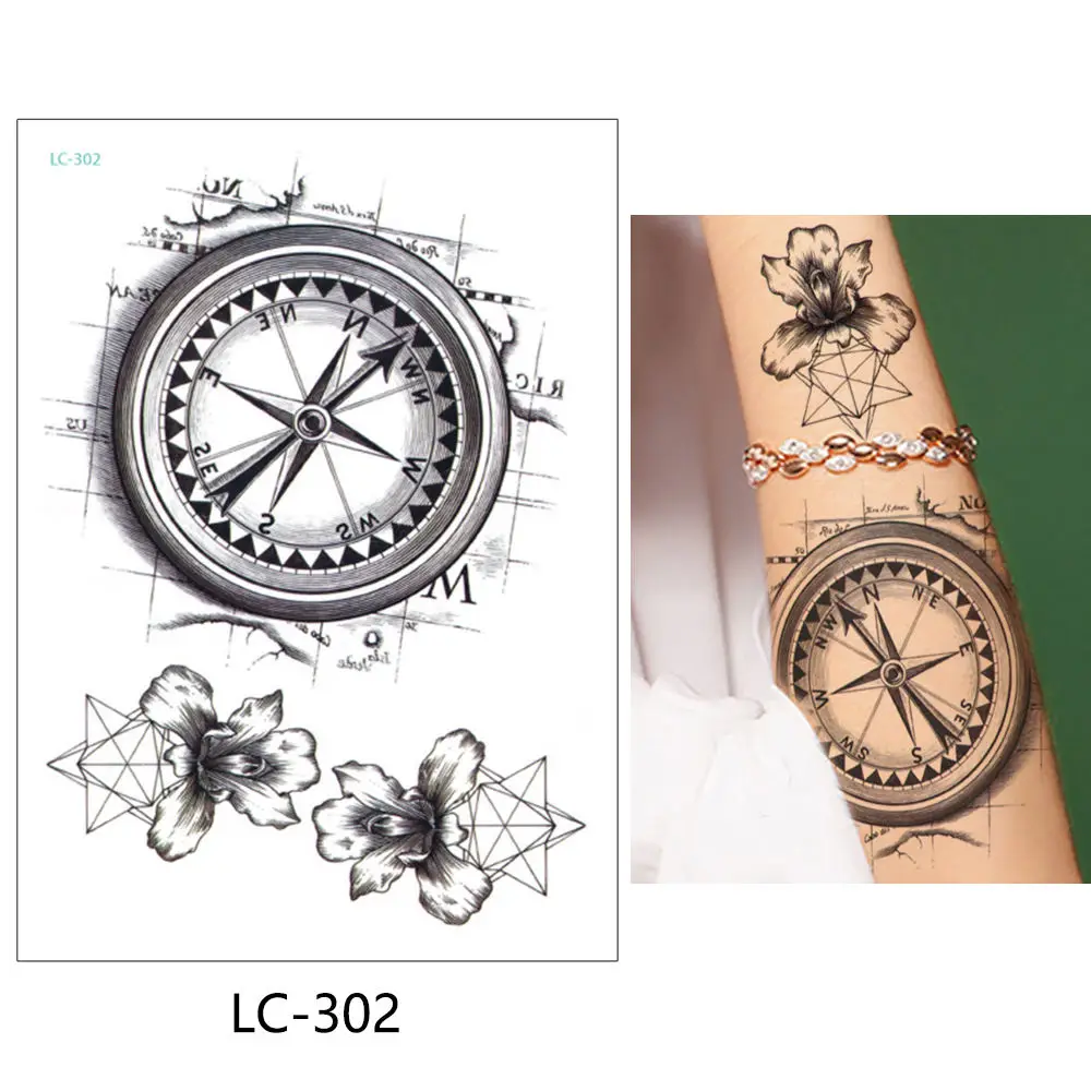 LC-302 Glaryyears 15*21 см временная татуировка наклейка Горячая Поддельные татуировки животные и растения флеш-тату водонепроницаемый маленький боди-арт для мужчин и женщин - Цвет: LC-302