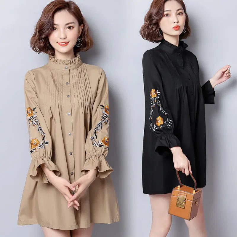 Женская блузка большие размеры длинная рубашка и туника для женщин s девушек