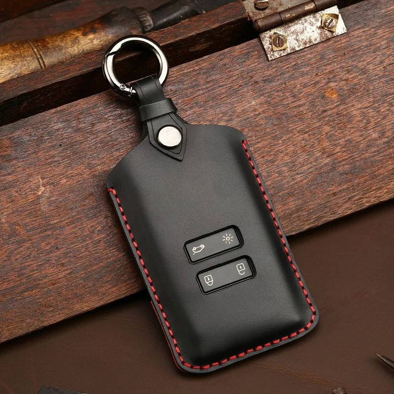 

Leather Car Key Cases For Renault Clio Talisman Megane Scenic Kadjar Captur Koleos Smart Remote Fob Shell Cover