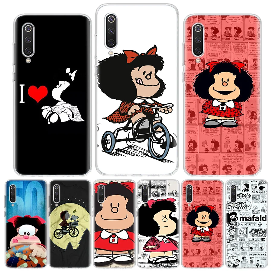 

Mafalda Phone Case For Xiaomi M3 X3 5X 6X CC9 F1 F2 F3 Mi 8 9 9T 10T 11 Note 10 Pro A1 A2 A3 Cover Capa Shell