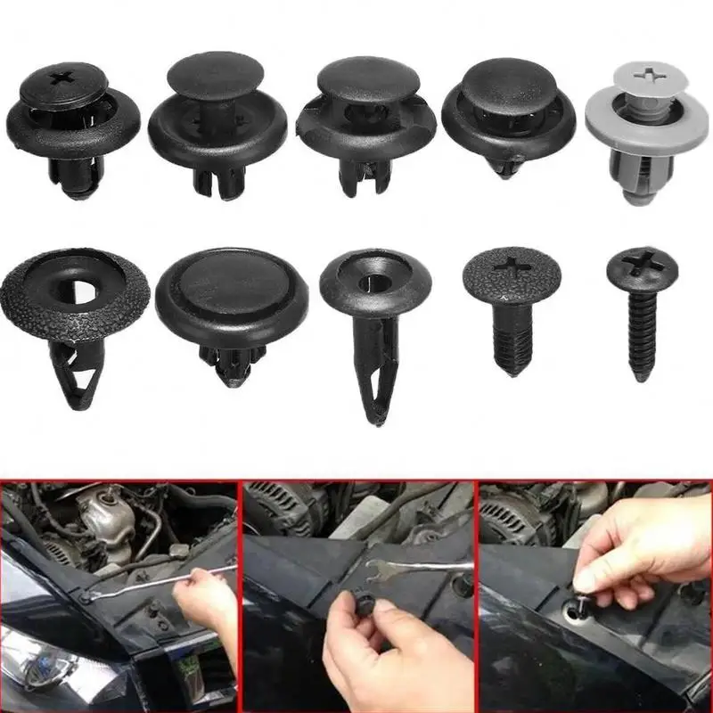 Набор пластиковых заклепок 100 шт комплект для кузова автомобиля бампера крыла