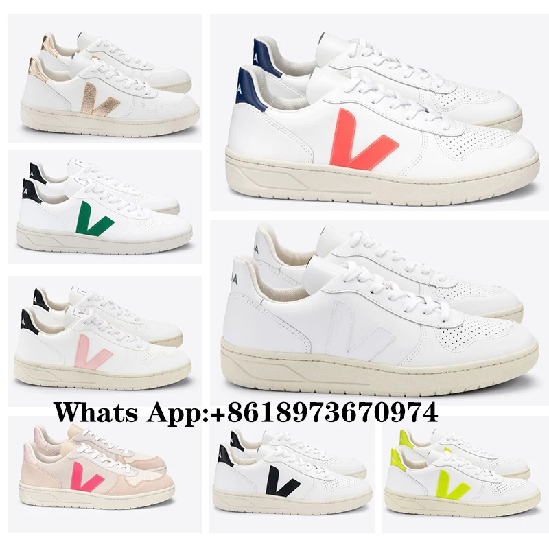 

Original VEJA Sneakers Women's Sneakers Unisex Veja V10 Men's Casual V-Shaped White Shoes All-Match Classic V12 Mesh Breathable