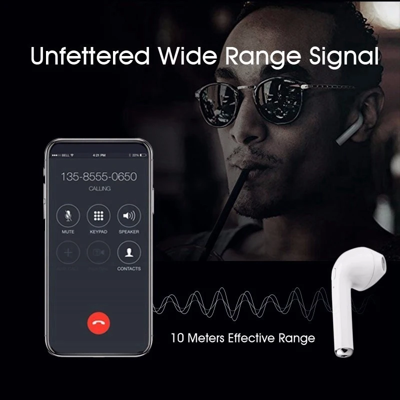 I7 TWS Bluetooth наушники беспроводные наушники bluetooth-гарнитура Беспроводные наушники с зарядным чехлом для телефона xiaomi huawei